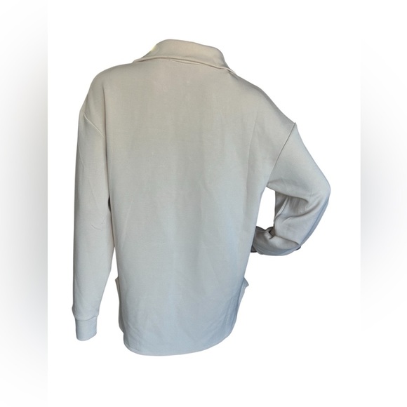 Mango MNG Beige Quarter Zip Oversized High Neck Sweater Casual Comfort Women SzS - Picture 8 of 12
